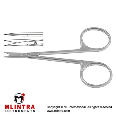 Very Delicate Operating Scissor Straight Stainless Steel, 9 cm - 3 1/2"